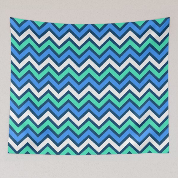 Artikelvorschau, Grün-blaues Chevron-Muster entworfen und verkauft von Aetherier.