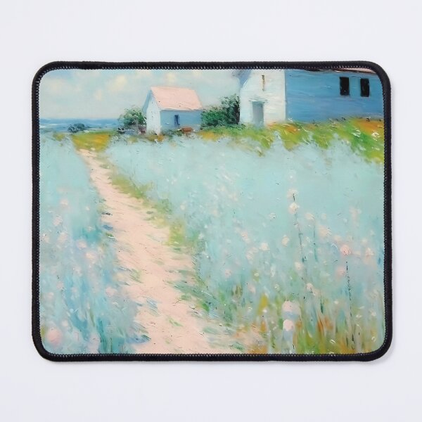 Item preview, pink wheat fields field cottages abstract decorative painting17 designed and sold by UnaWu533.