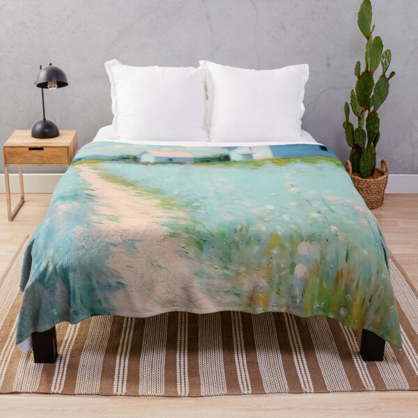 Item preview, pink wheat fields field cottages abstract decorative painting17 designed and sold by UnaWu533.
