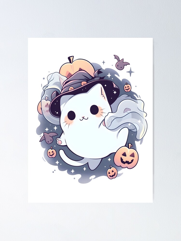 Spooky Cute Cat Poster