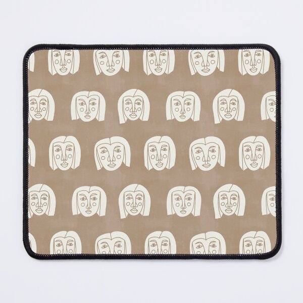Item preview, Boho Faces, Women's Heads Pattern, Geometric Faces, Neutral Earthy Colors designed and sold by tartagain.