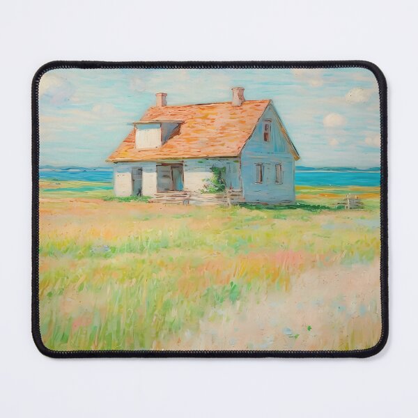 Item preview, pink wheat fields field cottages abstract decorative painting20 designed and sold by UnaWu533.
