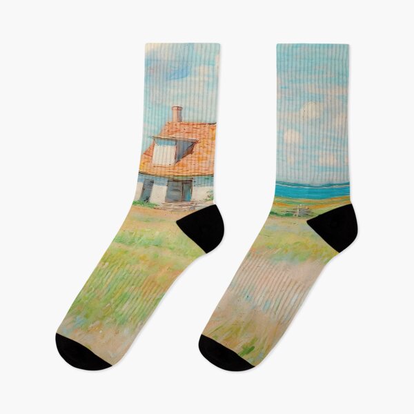 Item preview, pink wheat fields field cottages abstract decorative painting20 designed and sold by UnaWu533.