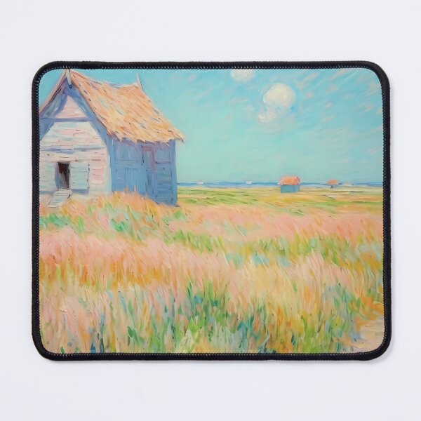 Item preview, pink wheat fields field cottages abstract decorative painting25 designed and sold by UnaWu533.