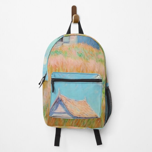 Item preview, pink wheat fields field cottages abstract decorative painting25 designed and sold by UnaWu533.