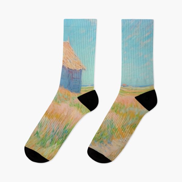 Item preview, pink wheat fields field cottages abstract decorative painting25 designed and sold by UnaWu533.