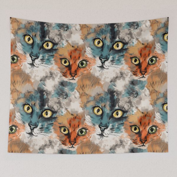 Item preview, Expressive Cats Pattern Art designed and sold by GiveMeMood.