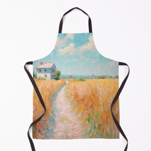 Item preview, pink wheat fields field cottages abstract decorative painting26 designed and sold by UnaWu533.