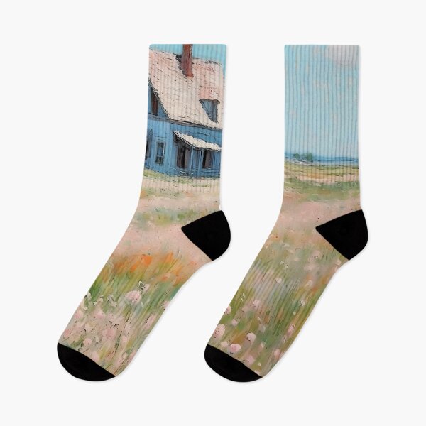Item preview, pink wheat fields field cottages abstract decorative painting27 designed and sold by UnaWu533.