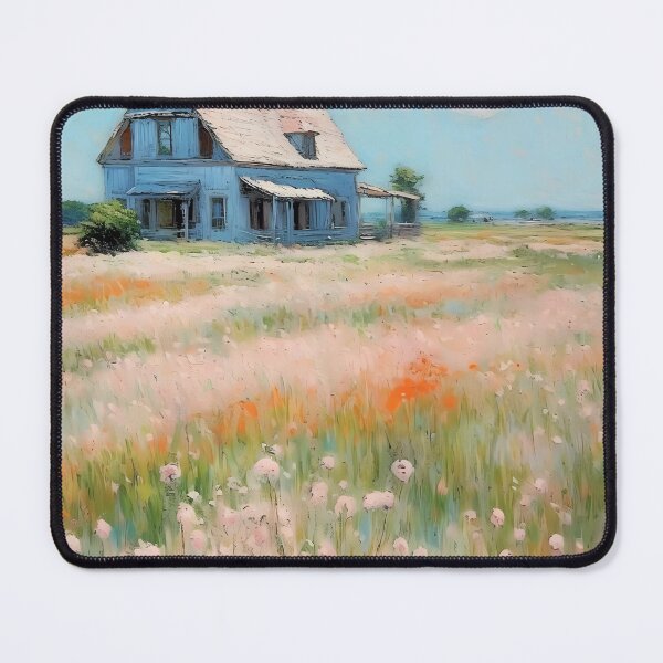 Item preview, pink wheat fields field cottages abstract decorative painting27 designed and sold by UnaWu533.
