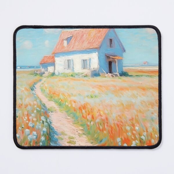 Item preview, pink wheat fields field cottages abstract decorative painting29 designed and sold by UnaWu533.