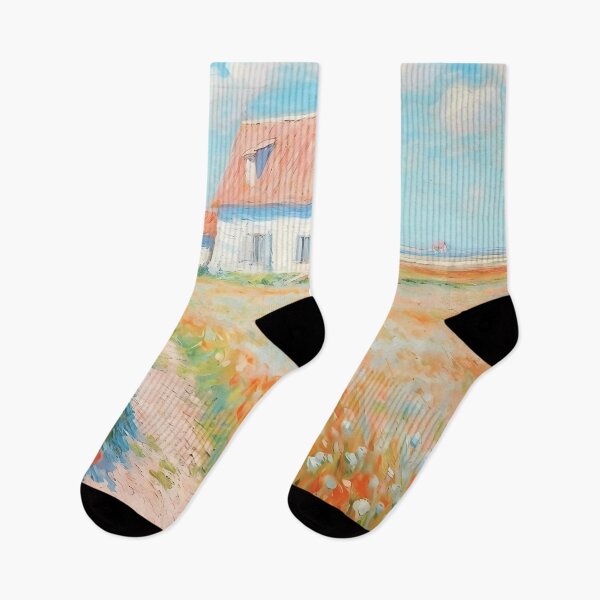 Item preview, pink wheat fields field cottages abstract decorative painting29 designed and sold by UnaWu533.