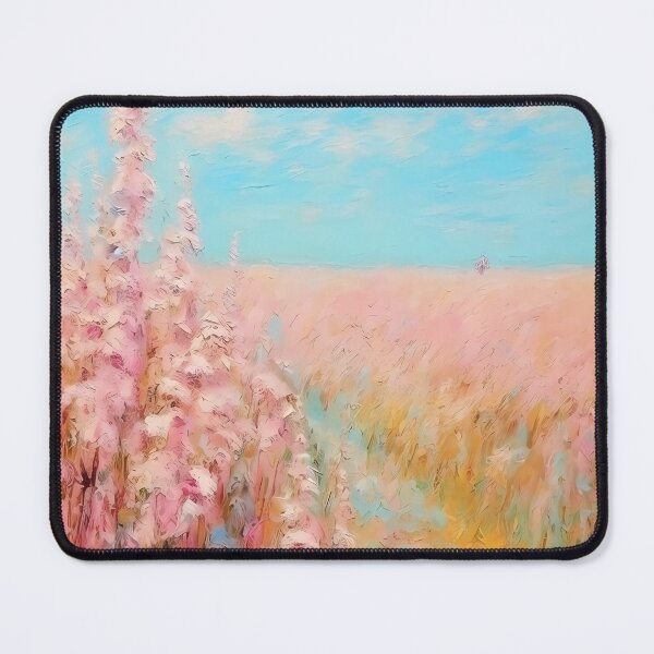 Item preview, pink wheat fields field cottages abstract decorative painting30 designed and sold by UnaWu533.