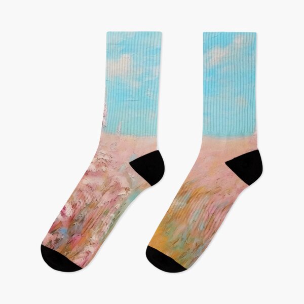Item preview, pink wheat fields field cottages abstract decorative painting30 designed and sold by UnaWu533.