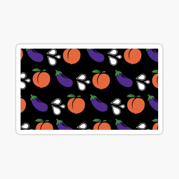 Peaches and eggplants Sticker for Sale by DesignDoubleP