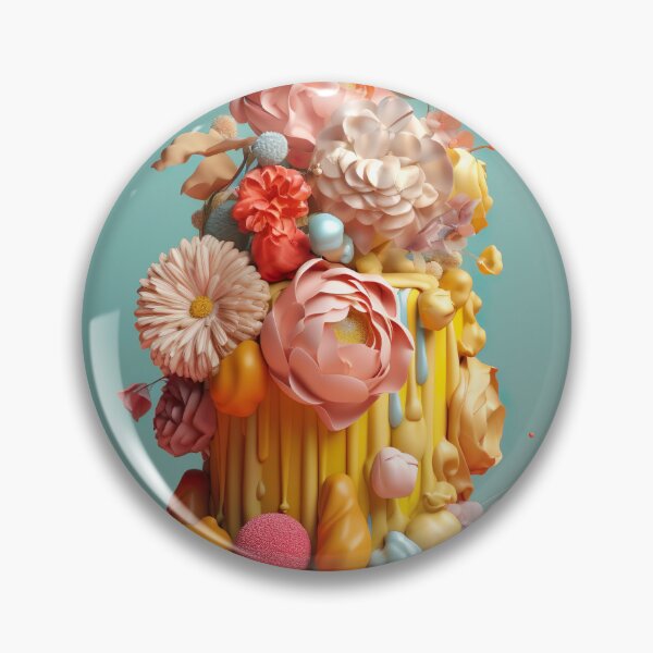 Item preview, Flowery birthday cake designed and sold by PoppinArtFox.
