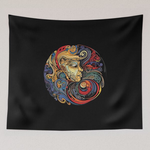 Item preview, Colorful abstract face composition designed and sold by Caspart.