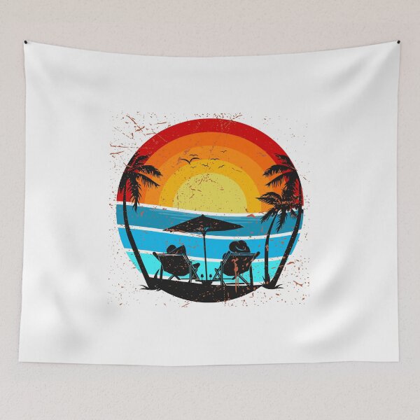 Item preview, holidays vacation sunset beach water sunbed palm  psychodelic designed and sold by Martolina33.