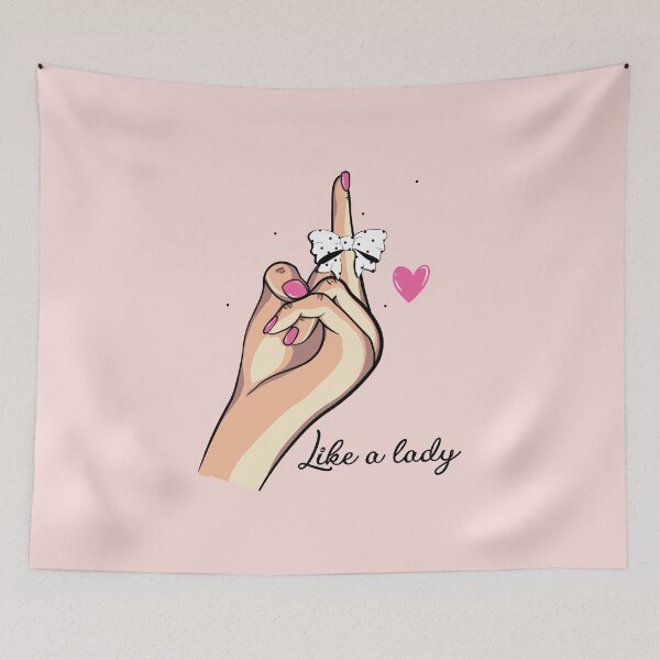 Item preview, Like a lady hand with bow on a finger pink nail polish heart classy designed and sold by expresivedesign.