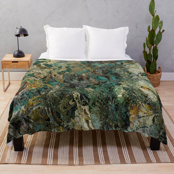 Artikelvorschau, Emerald Green, Amber and Creams Abstract Swirls Pattern entworfen und verkauft von Trevor Hirst.