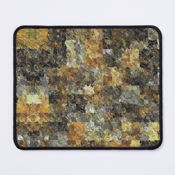 Artikelvorschau, Amber and Grey Check Pattern with Oil Swirls Texture entworfen und verkauft von Trevor Hirst.