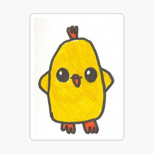 Gros poussin Sticker fini brillant