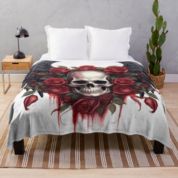 Item preview, Skull With Wings and Roses designed and sold by MTJ-Mushrooms.