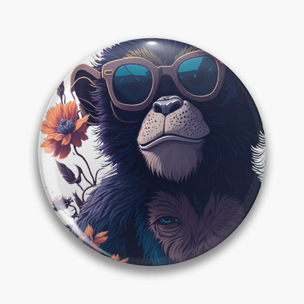 Artikelvorschau, Affe mit Sonnenbrille auf Blumen. entworfen und verkauft von Amorndetch.