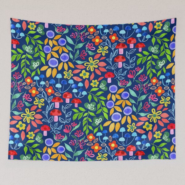 Item preview, Maximalist Forager Forest Floor - on Navy designed and sold by TigaTiga.