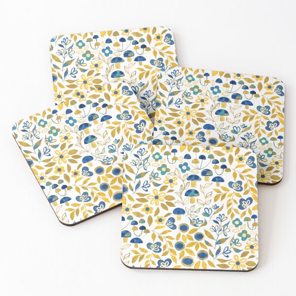 Item preview, Maximalist Forager Forest Floor - Yellow, Navy designed and sold by TigaTiga.