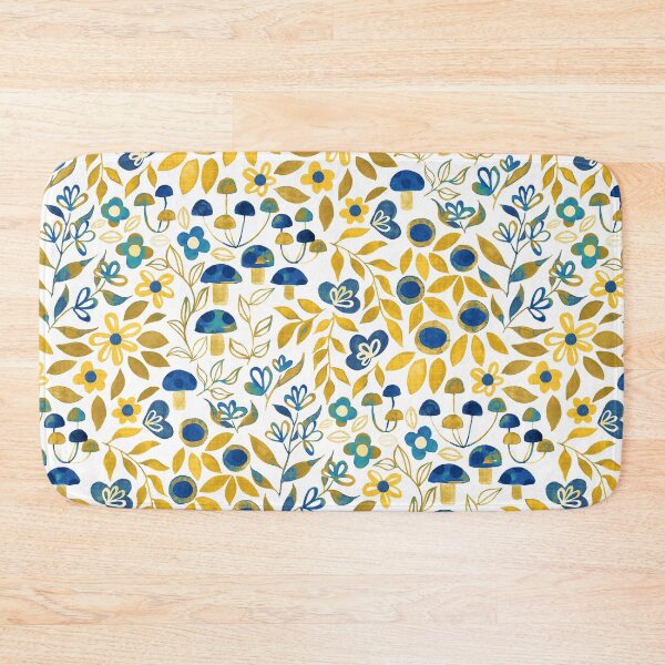 Item preview, Maximalist Forager Forest Floor - Yellow, Navy designed and sold by TigaTiga.