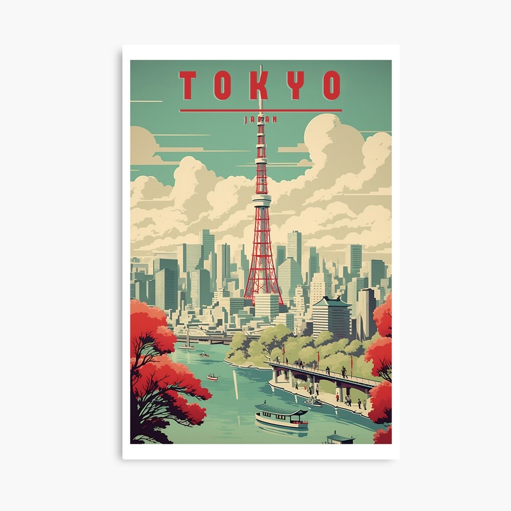 Vintage travel poster Tokyo - Fascinating design of the Japanese 