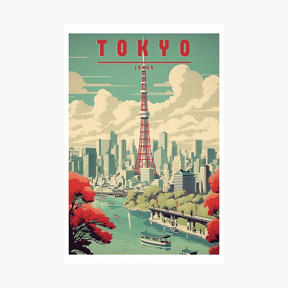 Vintage travel poster Tokyo - Fascinating design of the