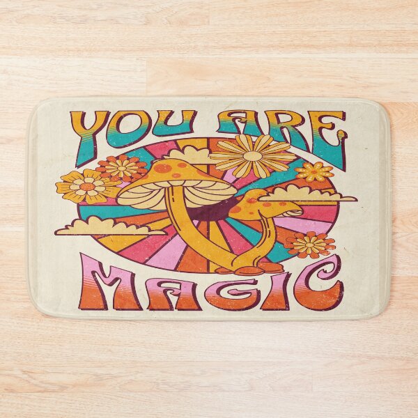 Item preview, You are magic flower power mushrooms retro rainbow psychedelic lettering designed and sold by Novel-ty.