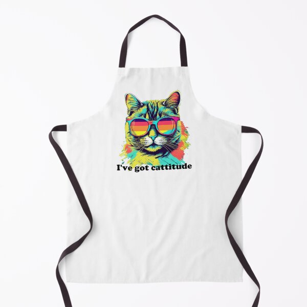 Item preview, Cute Cat with Sunglasses 'I've Got Cattitude' Black Text designed and sold by SADStyleDesigns.