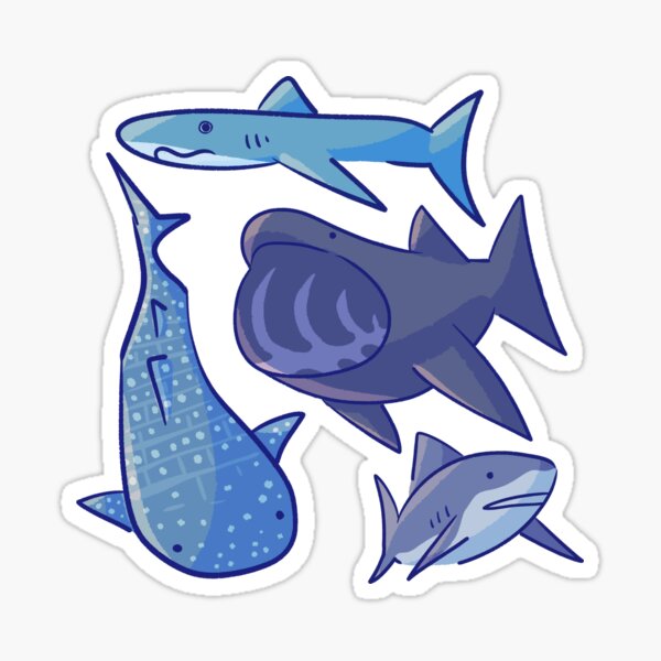 Vista previa del artículo con la obra «colección de tiburones», diseñado y vendido por ForTheFrogWar.