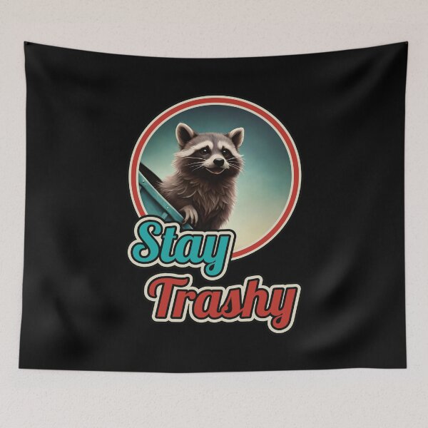 Item preview, Stay Trashy Funny Vintage Retro Happy Raccoon Lover Ver10 designed and sold by thecatcouch.