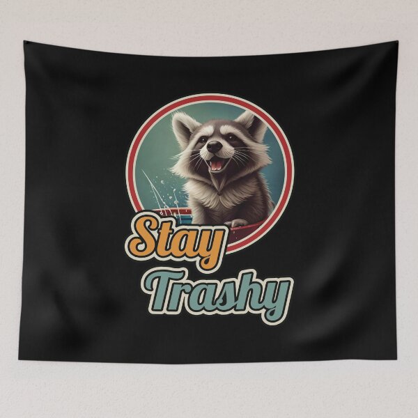 Item preview, Stay Trashy Funny Vintage Retro Happy Raccoon Lover Ver11 designed and sold by thecatcouch.