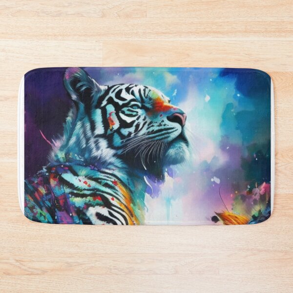 Item preview, Solitary White Tiger | Rare Bengal Tiger | Endangered Predator designed and sold by Verdant Rose Studio.
