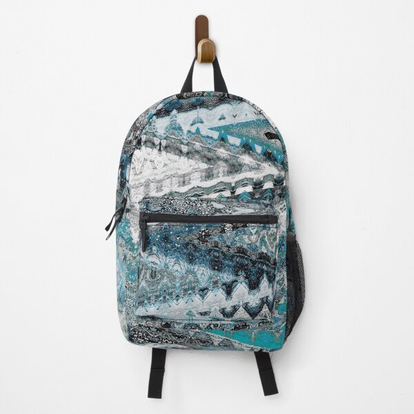 Artikelvorschau, Abstract Zigzag Pattern in Shades of Blue and Black entworfen und verkauft von Trevor Hirst.