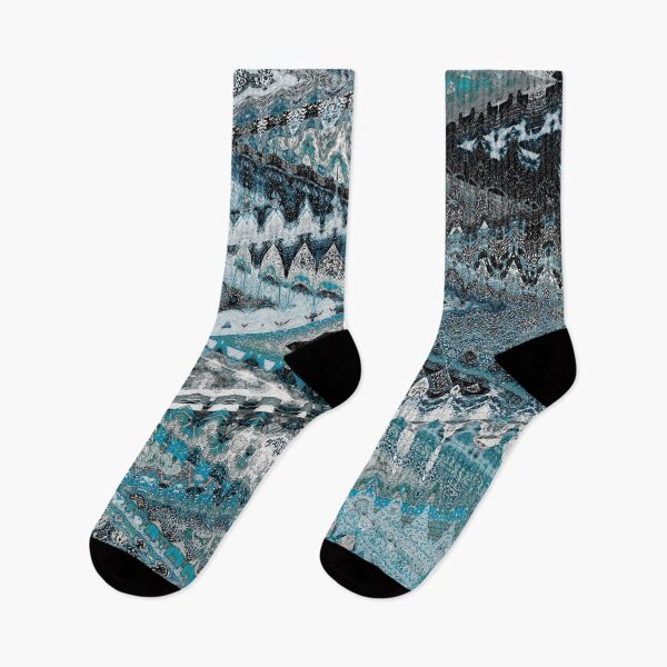 Item preview, Abstract Zigzag Pattern in Shades of Blue and Black designed and sold by Trevor Hirst.