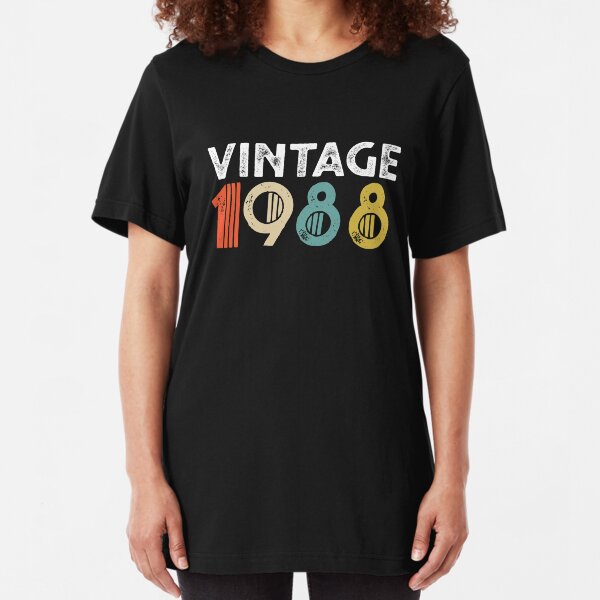 Made in 30th Birthday Present Gift New Retro Vintage Ladies T-shirt 1988