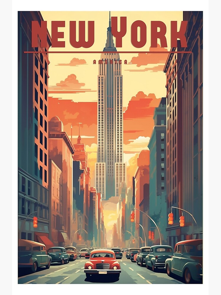 New york retro poster Royalty Free Vector Image