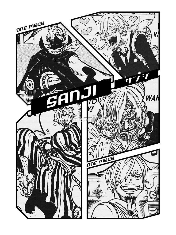 Sanji - One Piece v.1 - black version Postcard for Sale by Geonime