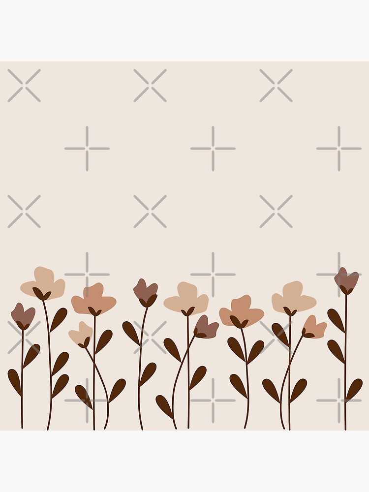 Download free Coquette Brown Flowers Silhouettes Wallpaper 