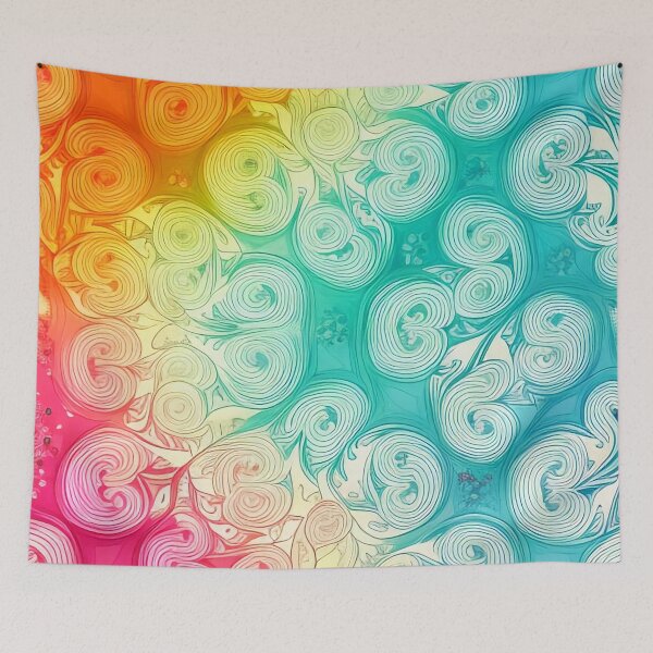 Item preview, Rainbow swirls pattern. Abstract swirls pattern. Vibrant pattern. designed and sold by DO-artbyDeliaO.