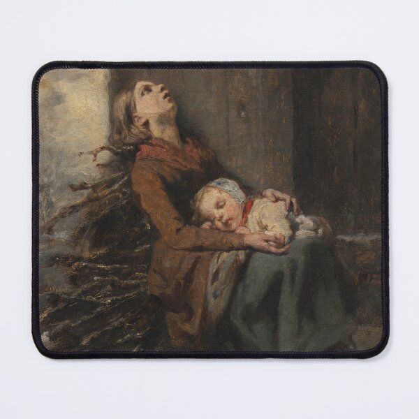 Item preview, Destitute Dead Mother Holding Her Sleeping Child in Winter | Octave Tassaert | 1850 French Art designed and sold by CJET.