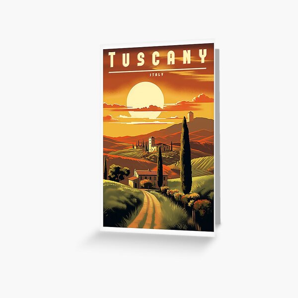 Item preview, Vintage travel poster - Tuscany: Idyllic design of the dreamy region designed and sold by StrasserArt.