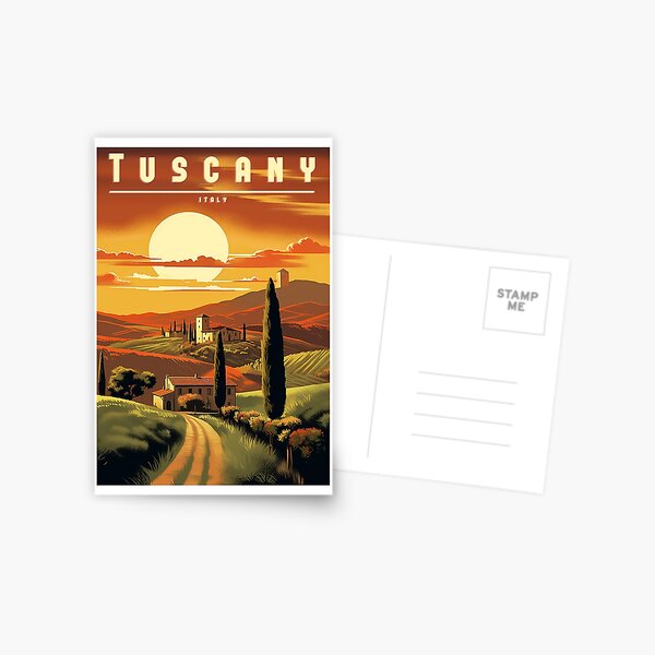 Item preview, Vintage travel poster - Tuscany: Idyllic design of the dreamy region designed and sold by StrasserArt.