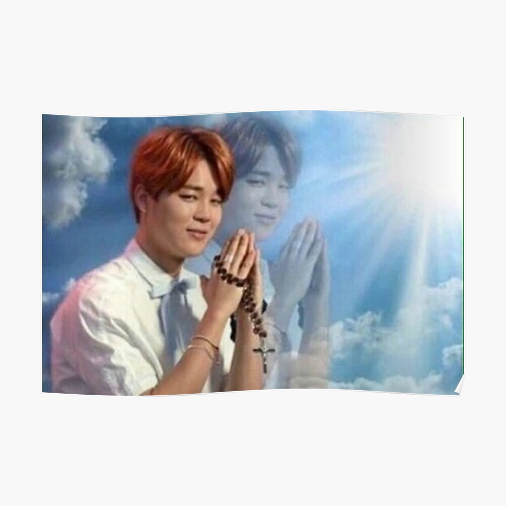 "BTS Jimin Praying meme" Poster by mapao | Redbubble